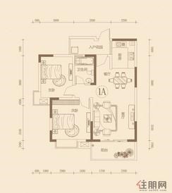 【1#/3#1A户型】2室2厅1卫1厨1阳台