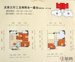【1#、3#、5#复式五房户型】5室3厅2卫1厨2阳台