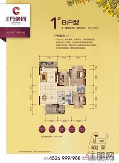 【万象城1#B户型】2厅2卫