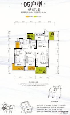 【8#05户型】3室2厅2卫1厨3阳台