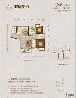 【2栋2单元02户型】2室1厅2卫1厨4阳台