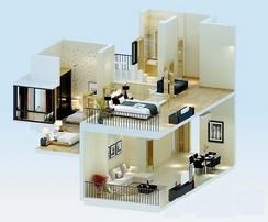 【水岸新城三层叠户型】