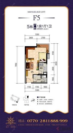 【5#F5】1室1厅1卫1厨