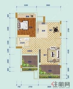 【46#、47#楼-D1户型图】1室2厅1卫1厨2阳台