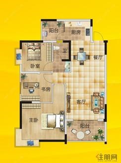 【桃花源6#02号房】3室2厅1卫1厨2阳台