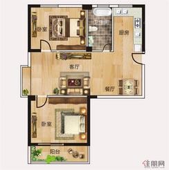【天锦花园户型图】2室2厅1卫