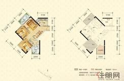 【A2#C户型】1室2厅1卫1厨2阳台