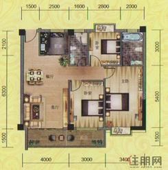 【一单元03房户型】3室2厅2卫1厨1阳台