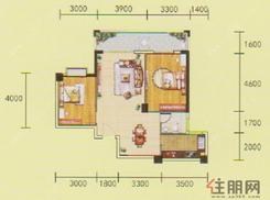 【04户型】2室2厅1卫1厨1阳台
