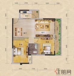 【A5户型】2室2厅1卫1厨