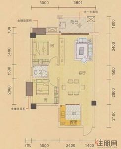 【05号户型】2室2厅1卫1厨1阳台