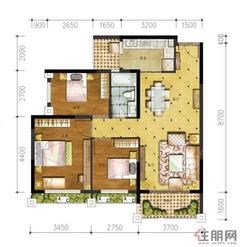 【1-4#楼02户型】3室2厅1卫1厨1阳台