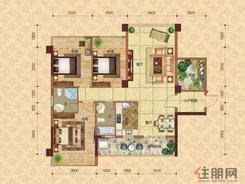 【A户型三房】3室2厅2卫1厨2阳台
