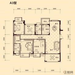【凤岭新新家园A3户型】3室2厅2卫