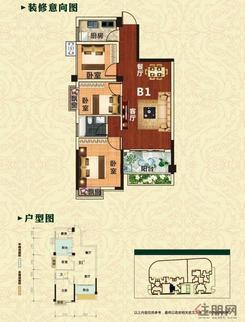 【亿鼎铭座B1户型】3室2厅2卫1厨1阳台
