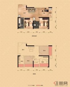 【06户型】2室1厅1卫1厨1阳台