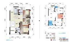 【A-1户型】2室2厅2卫1厨2阳台