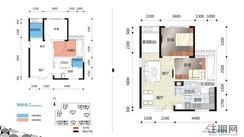 【A-7户型】1室2厅1卫1厨2阳台