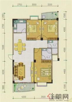【G6户型】3室2厅1厨2阳台