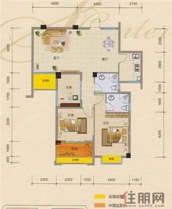 【3、5号楼E户型】3室2厅2卫1厨1阳台