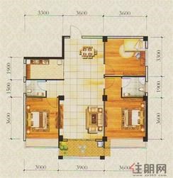 【H户型】3室2厅2卫1厨1阳台