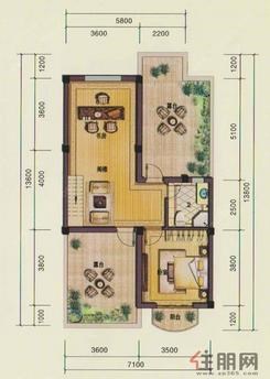 【P1复式二层户型】2室2厅1卫1阳台