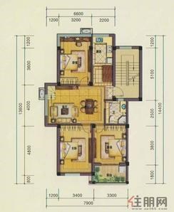 【G1复式一层户型】3室2厅1卫1厨1阳台