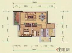 【02户型】2室2厅1卫1厨1阳台