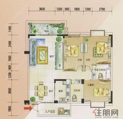 【B1户型】3室2厅2卫1厨1阳台
