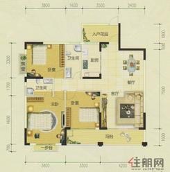 【C1户型】3室2厅2卫1厨1阳台