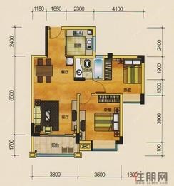 【18#户型】2室2厅1卫1厨1阳台