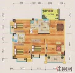 【16#/17#户型】3室2厅2卫1厨1阳台