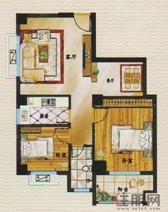 【2#楼B户型】2室2厅1卫1厨1阳台