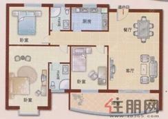【B户型】3室2厅2卫1厨1阳台