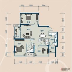 【云星钱隆御景4#C户型】3室2厅1卫1厨2阳台