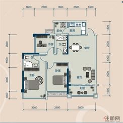【云星钱隆御景4#B户型】3室2厅1卫1厨2阳台