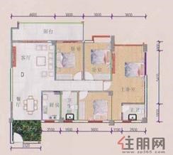 【D户型】4室2厅2卫1厨1阳台