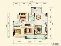 【袭汇金色维也纳C户型】3室2厅2卫1厨1阳台