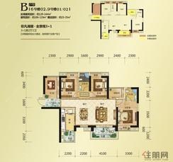 【B户型3+1房2厅2卫】3室2厅2卫1厨1阳台