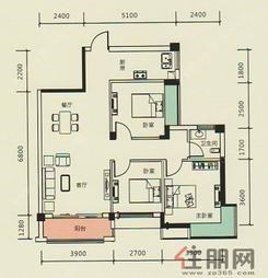 【4#楼A1户型】3室2厅1卫1厨1阳台