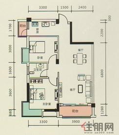 【4#楼A4户型】2室2厅1卫1厨2阳台
