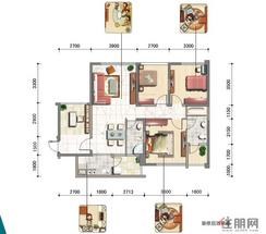 【92㎡2+2】2室2厅2卫1厨1阳台