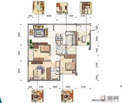【96㎡2+2】2室2厅2卫1厨1阳台