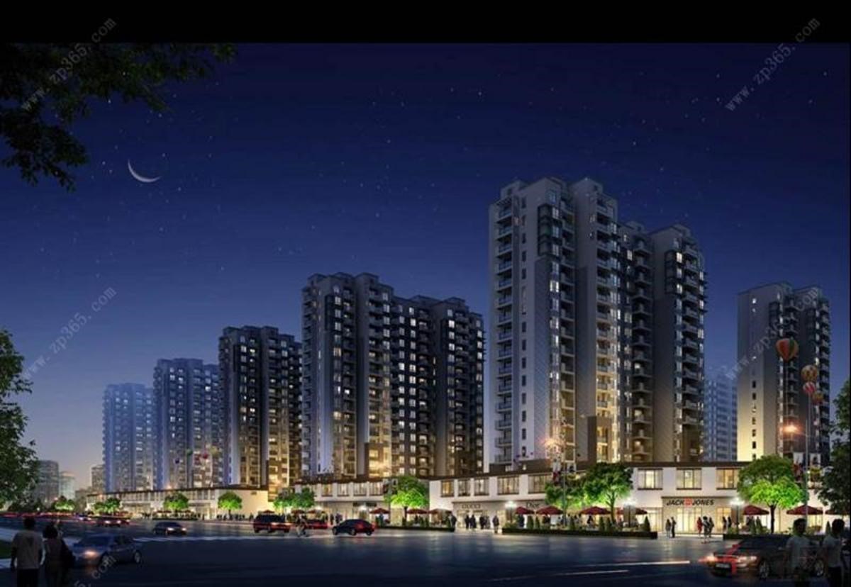沿街夜景效果图