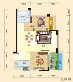 【7#2单元03户型】2室2厅1卫1厨1阳台