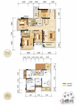 【2栋02户型】3室2厅2卫1厨2阳台