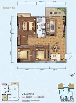 【01/03户型】3室2厅1卫1厨1阳台