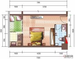 【2#楼B1 39/42㎡】1室1厅1卫1厨