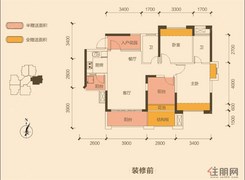 【C】2室2厅2卫1厨3阳台