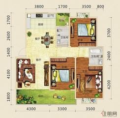 【1/3A户型】3室2厅2卫1厨2阳台